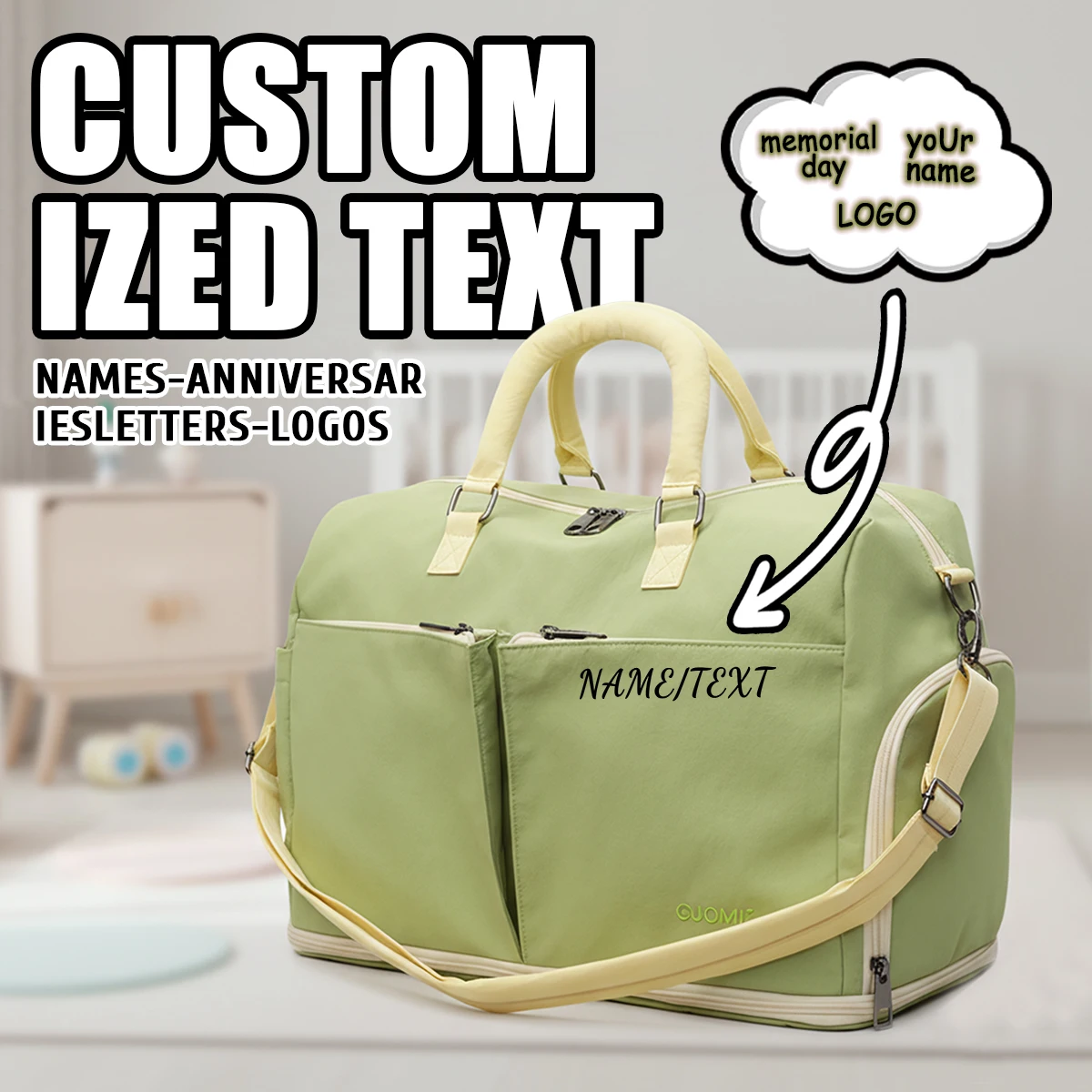 

Customized Logo Travel Bag for Men, Portable Travel and Fitness Bag for Women, Crossbody Yoga Luggage Bag, Exclusive DIY