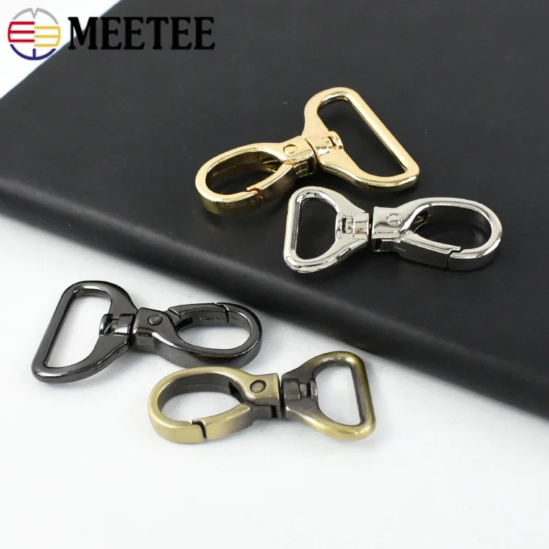 4/10/20Pcs Meetee Metal Hook Buckles 15-32mm Swivel Lobster Clasp for Bag Strap Handbag Keychain Trigger Snap Clip DIY Accessory