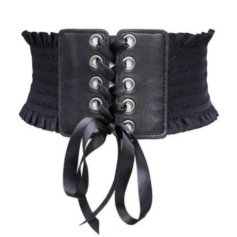 Women Fashion Stretch Belt Tassels Elastic Buckle Wide Dress Corset Waistband Women's High Waist Belt Wide Belts