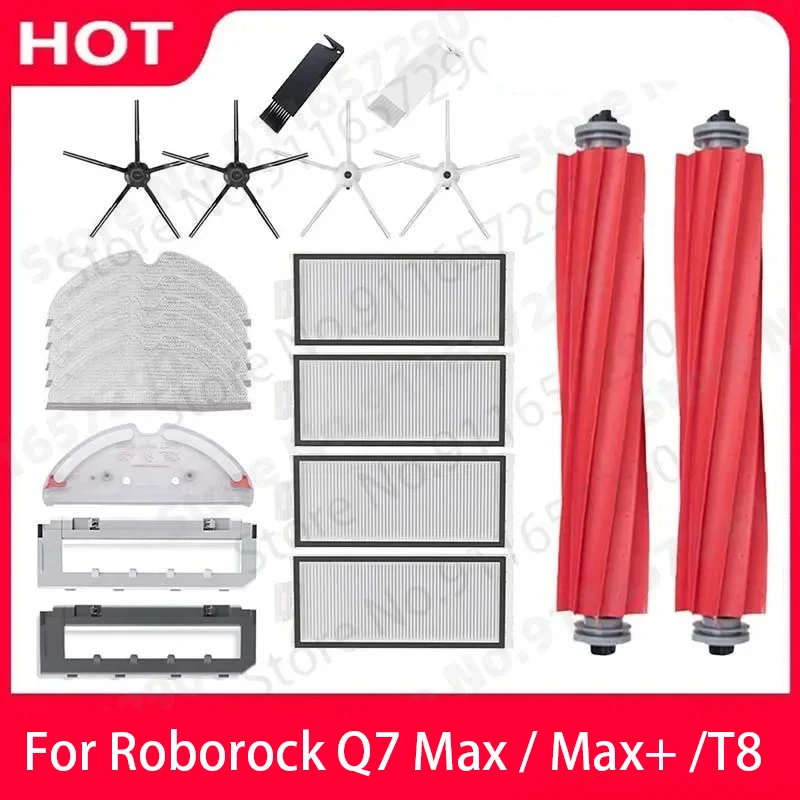 Roborock Q7 Max T8 Ersatzteile Hauptbürste Seitenbürste Hepa-Filter Wischlappen Abdeckung Ersatzteile für Roboter-Staubsauger Zubehör