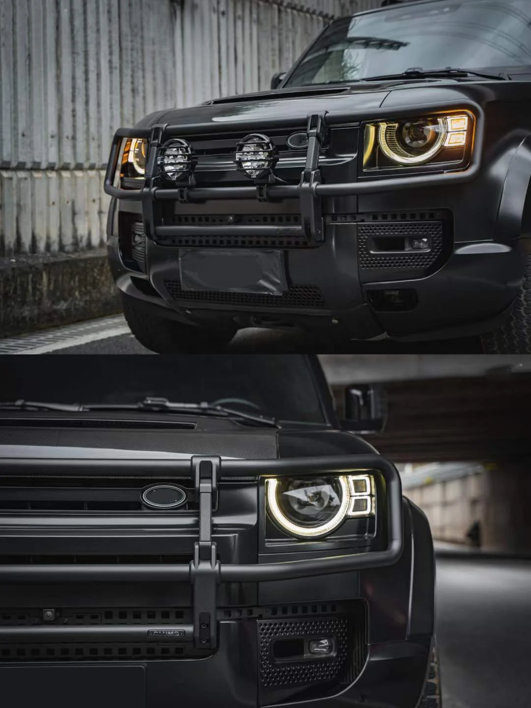 New Arrivals Dry Carbon Fiber Al-Mg Alloy Front Bumper Fit Bull Bar For Land Rover Defender 2020+