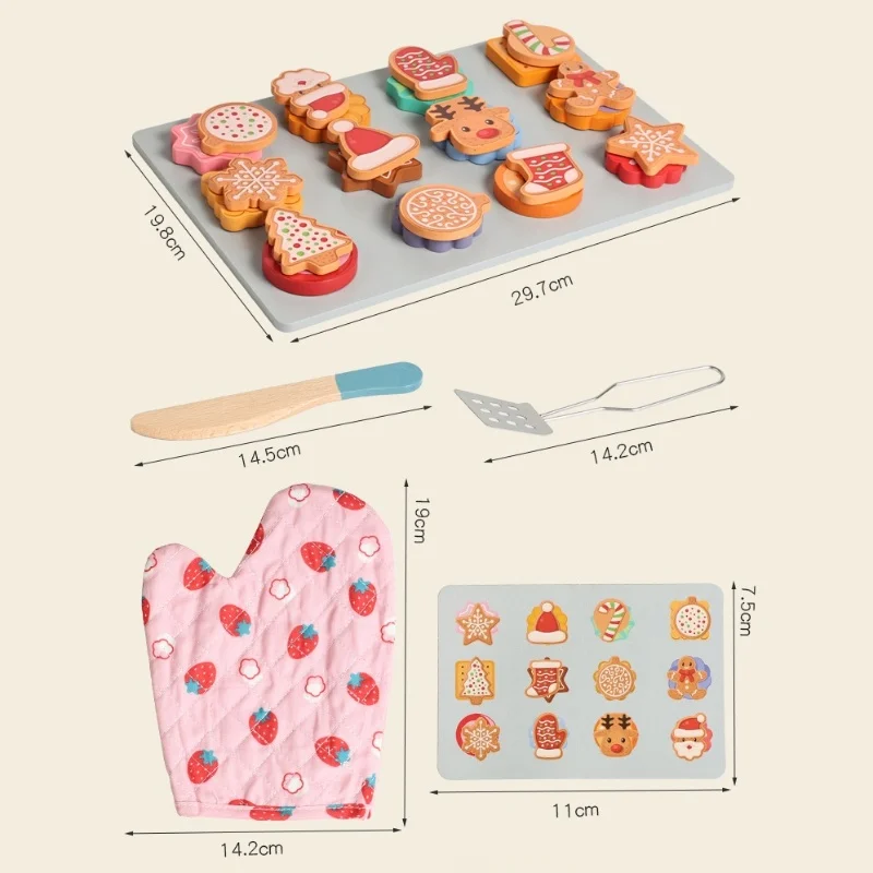 Comida de simulación Montessori, juego de cocina de madera, accesorios de juego adhesivos, juego de cocina, juguete para niños pequeños, regalos de 3 años o más