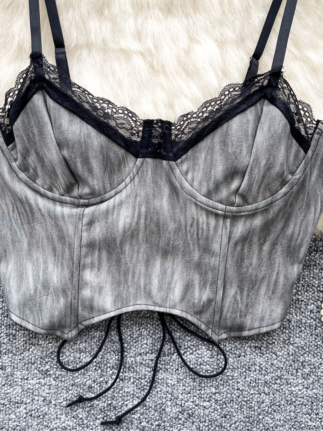 SsTss 2025 Estate nuova donna sexy bretella camis gilet - pizzo patchwork cinturino posteriore corsetto corto canotta per le donne