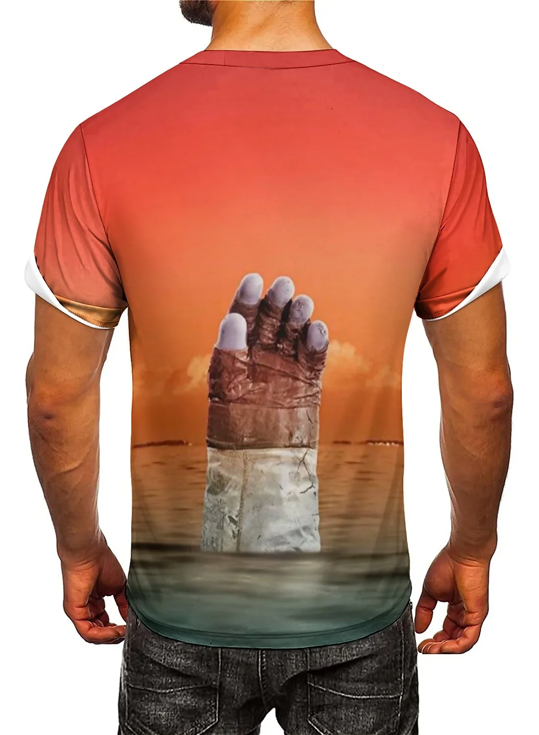 Men's 3D Printed Short-sleeved T-shirt for Everyday Wear, Soft and Comfortable Fabric, and Lightweight, Breathable