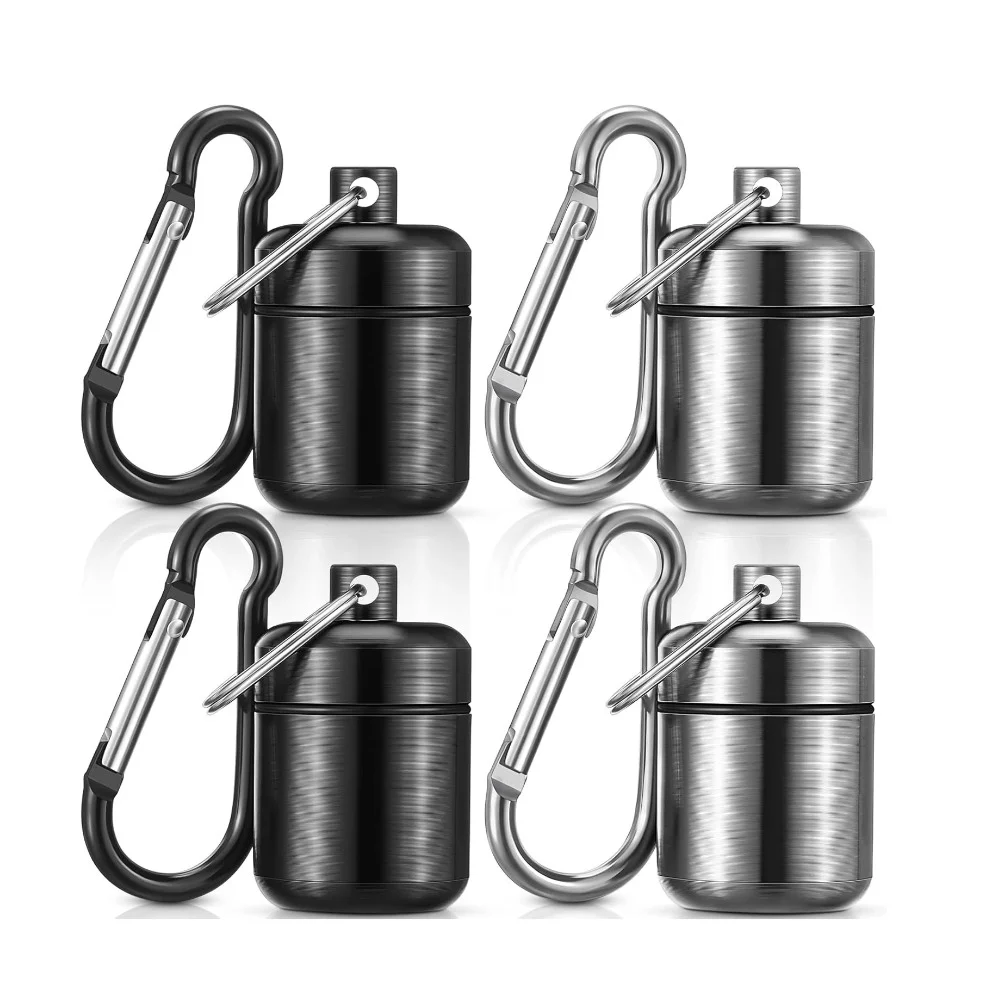 New Hot Premuim Mini Waterproof Portable Pill Box Keychain Case Travel EarPlug Container Bottle with Keyring for Medicine Holder