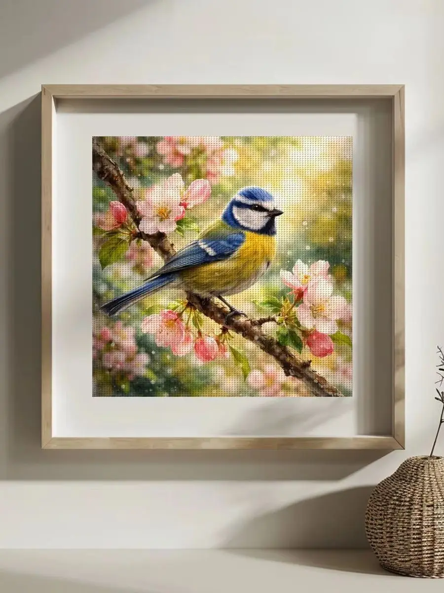1 Stück 30X30CM/11,8 Zoll Bluejay Gestempeltes Kreuzstich-Set DIY-Kit 11/14/16CT DIY-Stickset DIY-Kreuzstich-Set – Detail 1