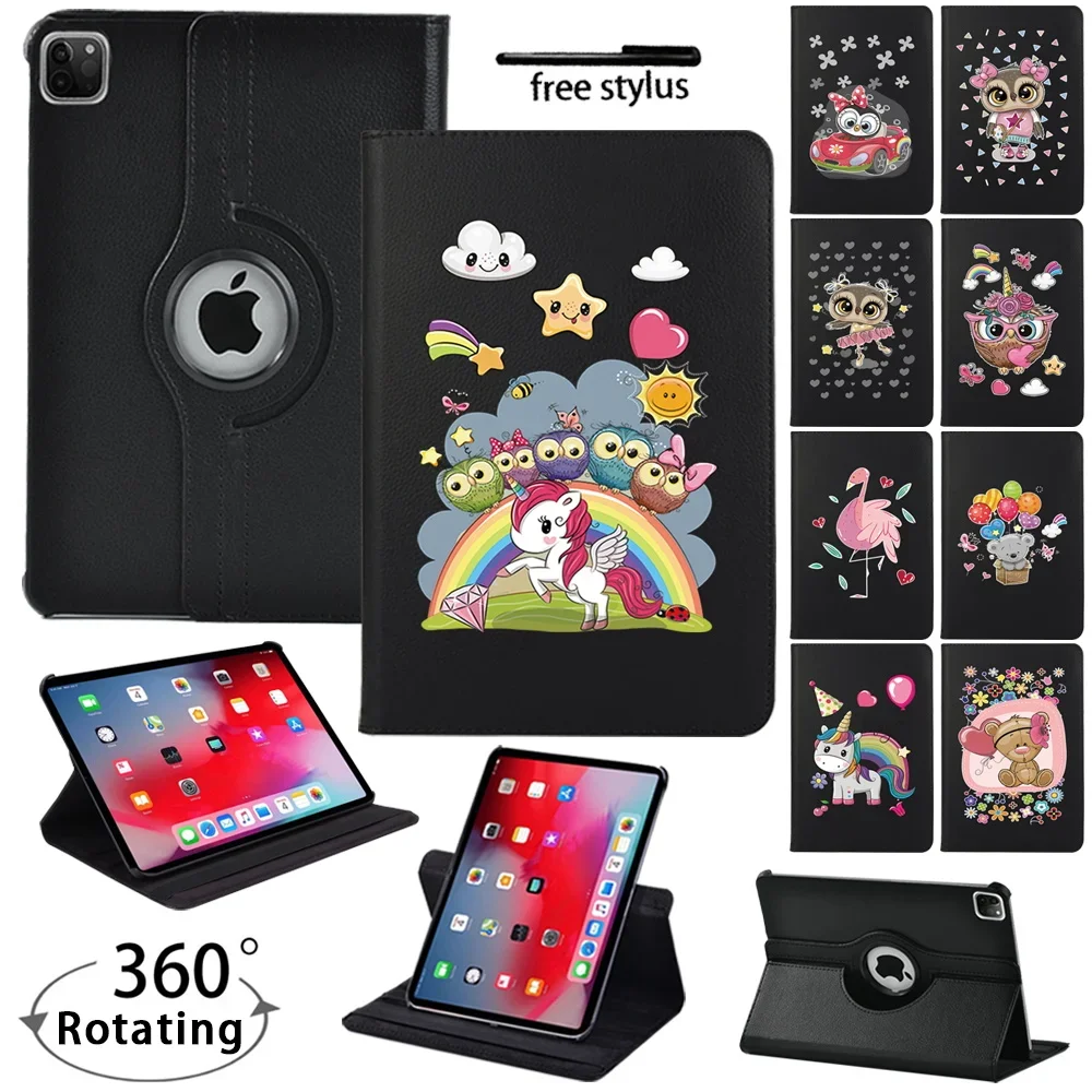 

360 Degree Rotating Smart Tablet Case for Apple IPad Pro 9.7"/ Pro 10.5"/Pro 11" 2018/2020 PU Leather EVA Print Pattern Case