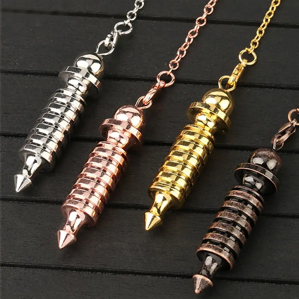 Pendulum Metal for Dowsing Pendule Pendulo Divination Radiestesia Healing Women Men Amulet Screw Shape Pendule Charm Jewelry