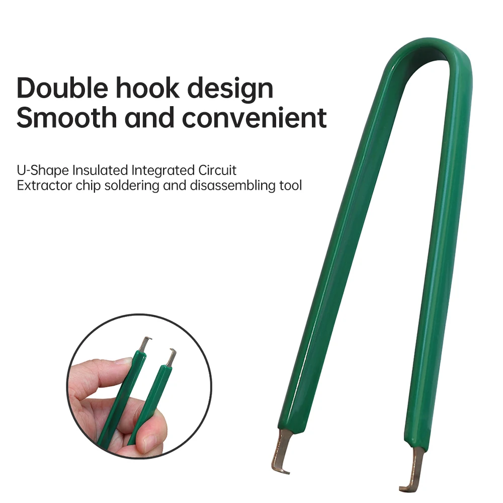 U-Pinça para Componentes Eletrônicos, Extrator de Chip IC, Aço Inoxidável PVC, Desmontagem Cell Phone Repair Tools
