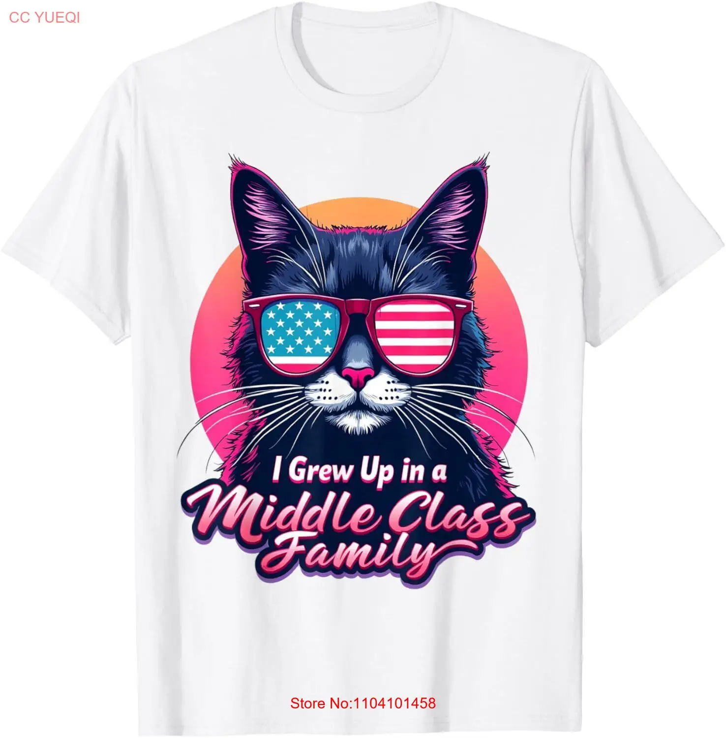 I Grew Up in a Middle Class Family Kamala Harris cats 2024 T-Shirt