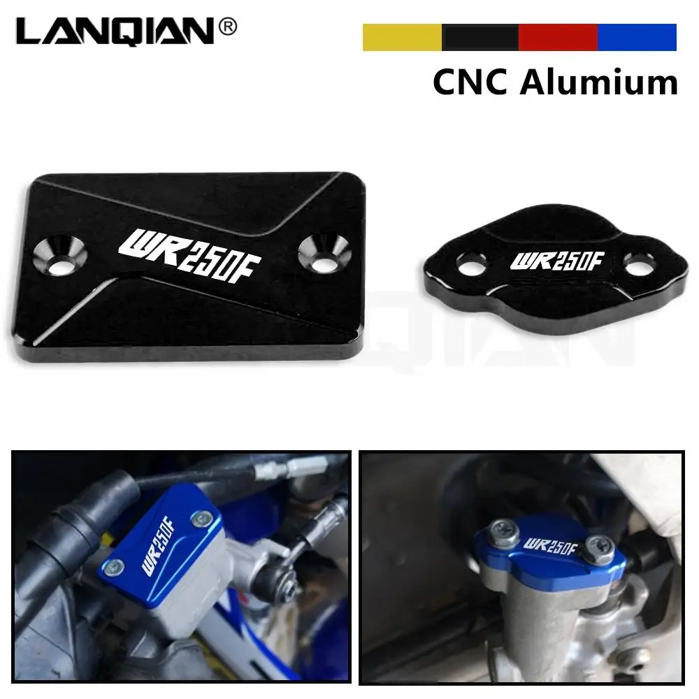 For Yamaha WR250F Motorcycle Aluminum Front & Rear Brake Fluid Reservoir Cap Cover WR 250 F WR 250F 2003-2016 2013 2014 2015
