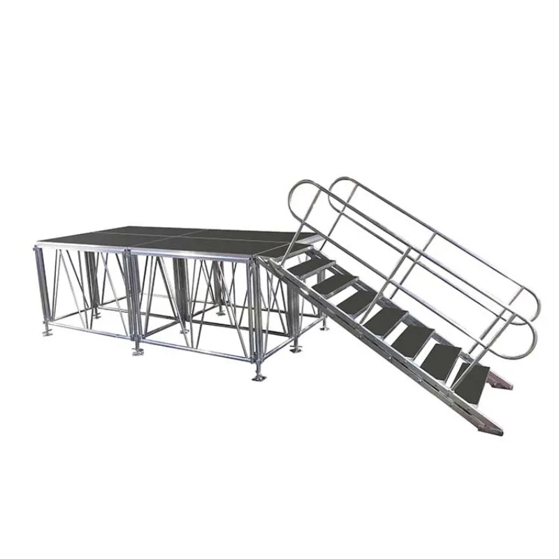 Aluminum Portable Dj Stage Stairs Setup Stage Platform Steps 10x10 Stage