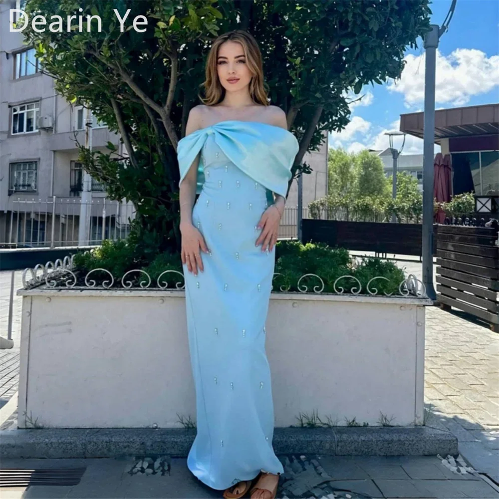 

Evening Dress Formal Dearin Strapless Column Floor Length Skirts Vertically Bespoke Occasion Dresses Prom Gown Saudi Arabia