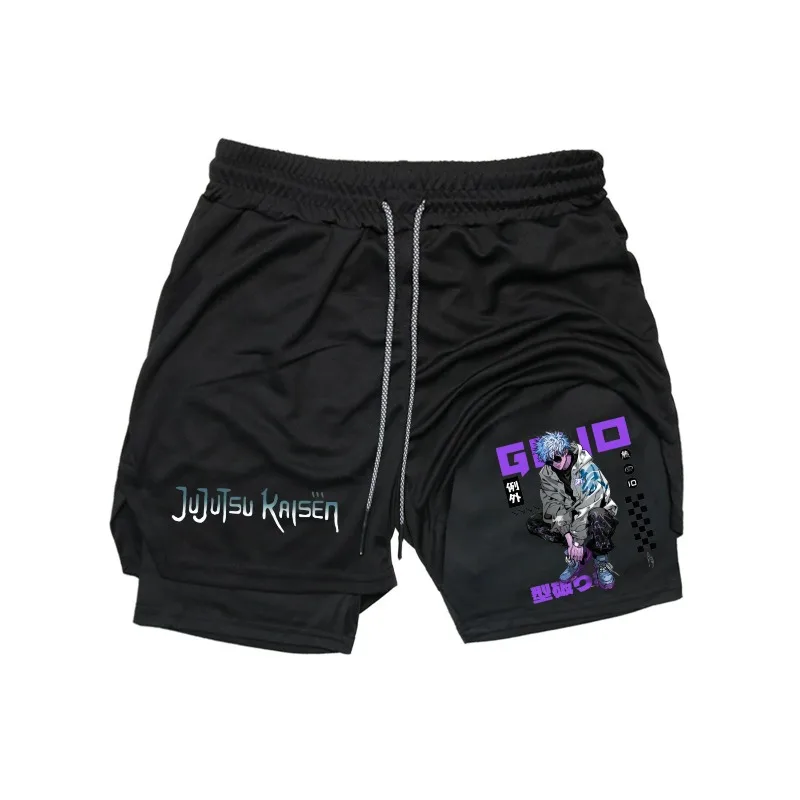 

2in1 Breathable Men Basketball Shorts GYM Basketball Running Quick-Drying Shorts Gojo Satoru Print Fashion Shorts Summer Shorts