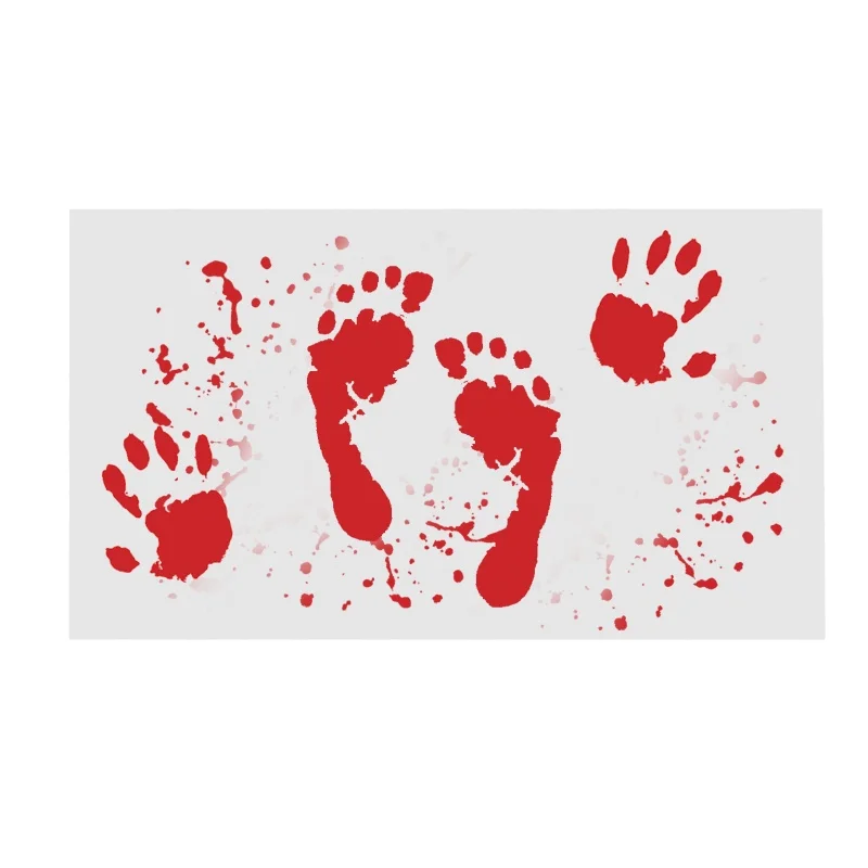 

Кровавый коврик для ванной с эффектом изменения цвета, отпечатки ног, декор на Хэллоуин, напольный ковер, реквизит для розыгрышей