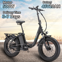 Cyclefort L10 Electric Bike 500W Motor 48V20AH Lithium Battery Adult City Electric Bike 20-inch Fat Tire Mountain Riding E-bike