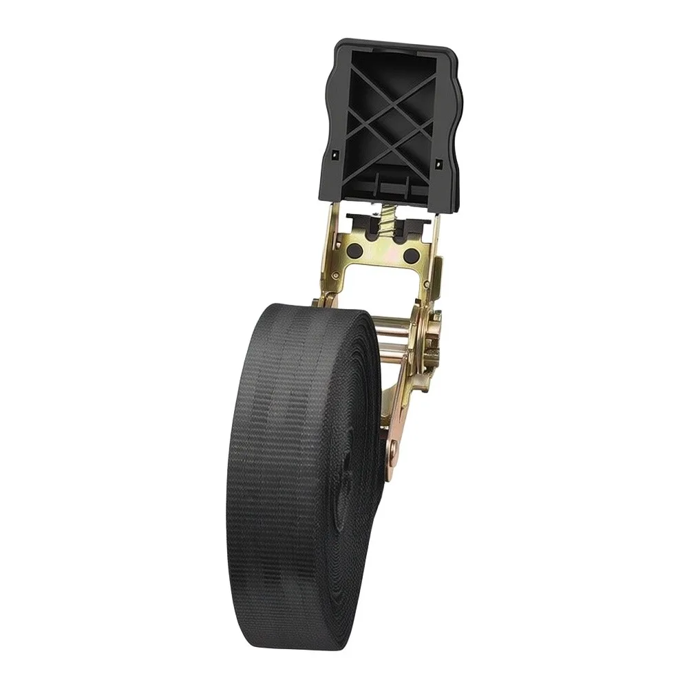 Heavy-Duty Polyester Ratchet Tie Down Strap with Metal Components for Truck Goods Packing and Luggage Fastening