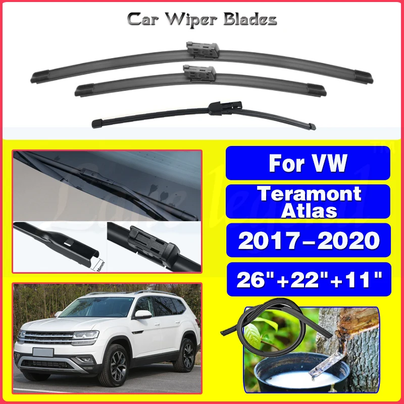 

Car Wiper Blades for Volkswagen VW Teramont Atlas 2017 2018 2019 2020 Front Rear Windscreen Windshield Wipers Car Goods Stickers