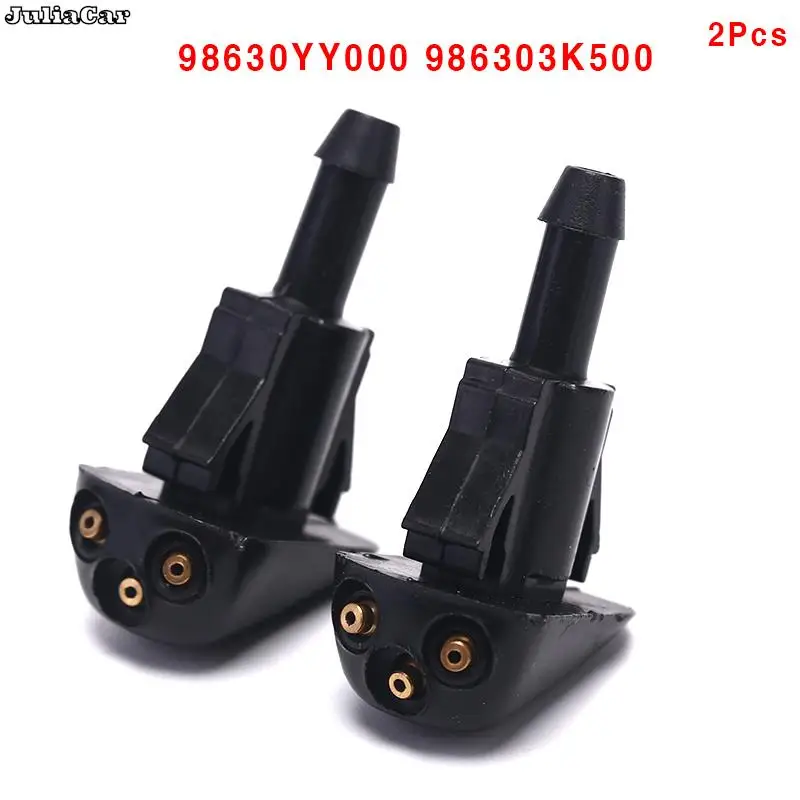 2Pcs Auto Car Plastic Windshield Washer Wiper Water Spray Nozzle Vehicle Car Accessories Black Color