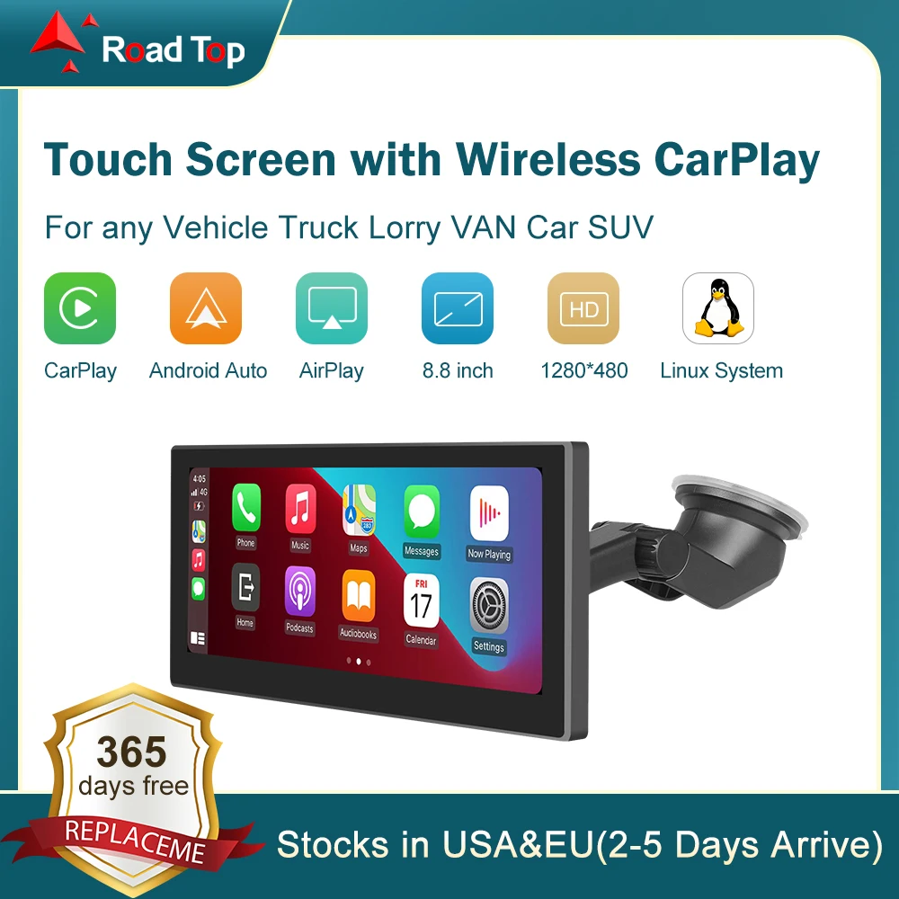 Road Top Touch Screen of Linux with Wireless CarPlay Android Auto Air Play Navigation for any Vehicle Truck Lorry VAN Car SUV