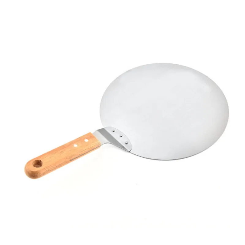 Pizza Peel - Stainless Steel 10-inch Pizza & Cake Transfer Tool, Round Pizza Cutter, Triangular Spatula, Baking Tools