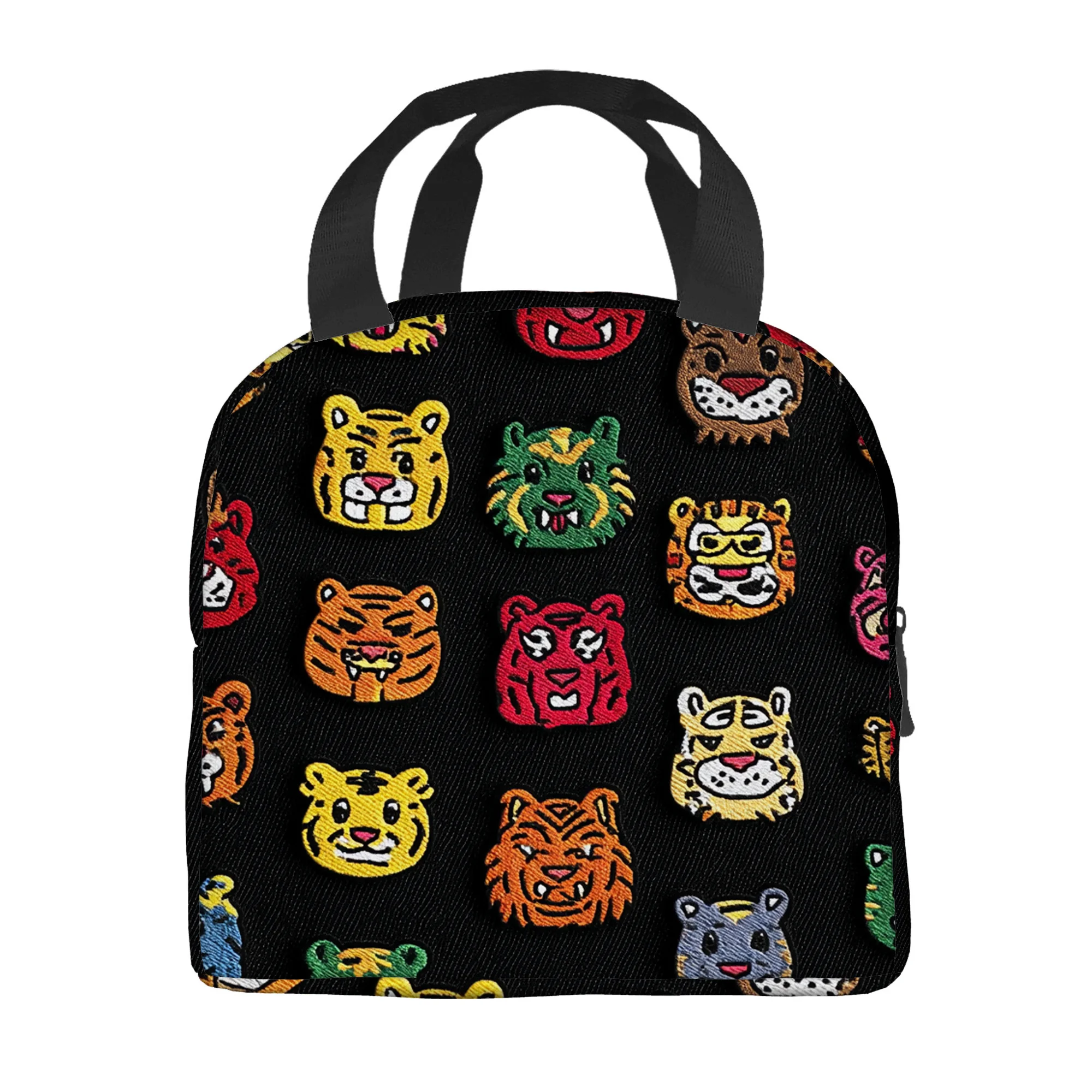 Colorful Tiger Head Pattern Printed Thermal Bag Insulation Bag Insulated Bag Not for Food Contact. Suitable for Home Restaurant