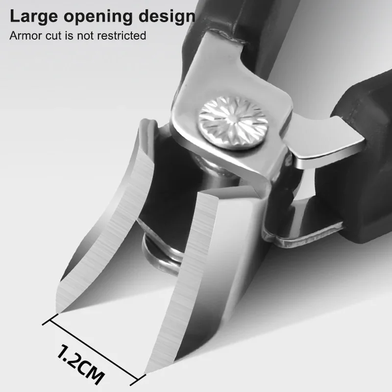 Slanted Nail Clippers Wide Jaw Opening Anti-Splash Nail Clipper Stainless Steel Toenail Cutter Diagonal Pliers Manicure Tools