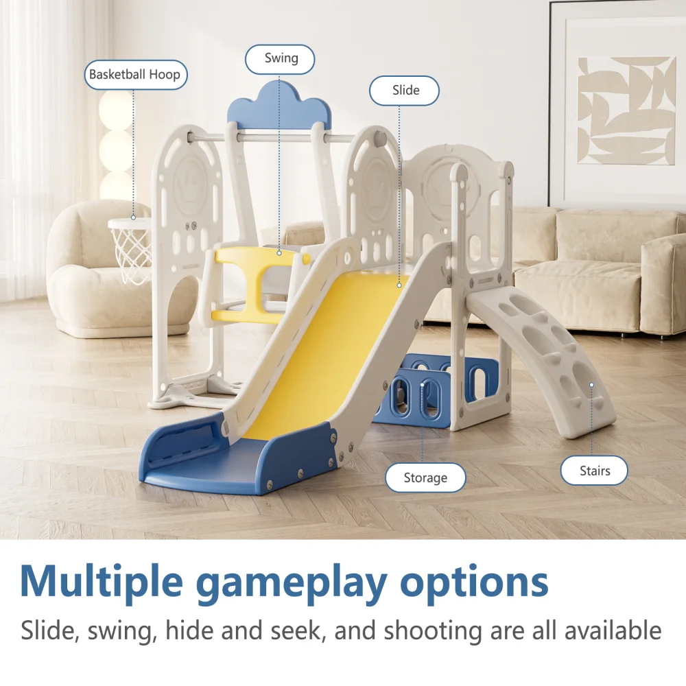ملعب داخلي وخارجي للأطفال ، منزلق أرجوحة ، مجموعة كومبو للتسلق ، مجموعة ألعاب