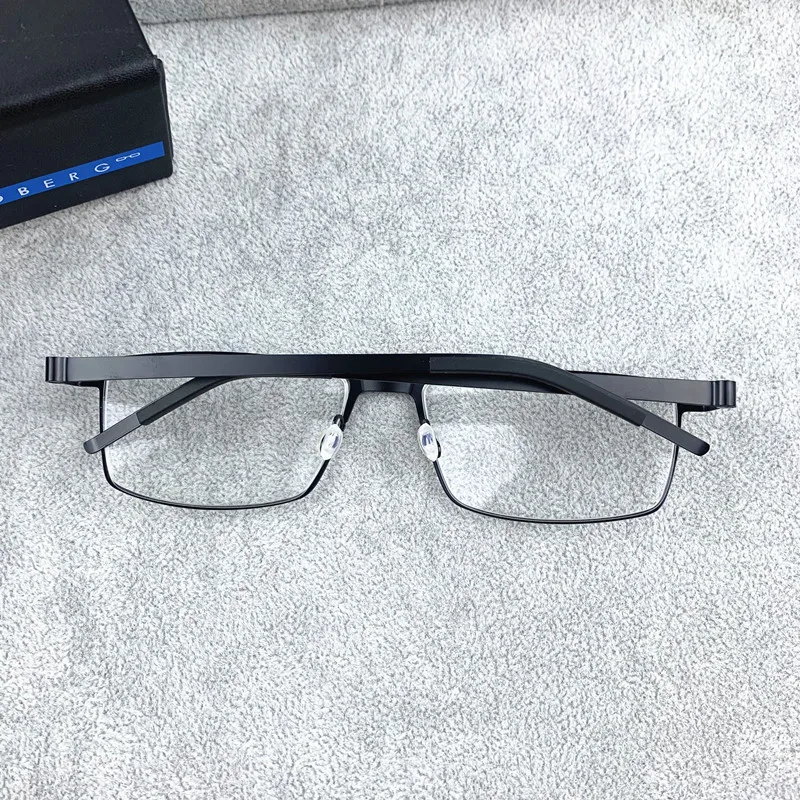 Pure Titanium Square Large Frame Myopia Frame 9519 Men's Business Simple Frame with Anti-blue Light and Anti-fatigue