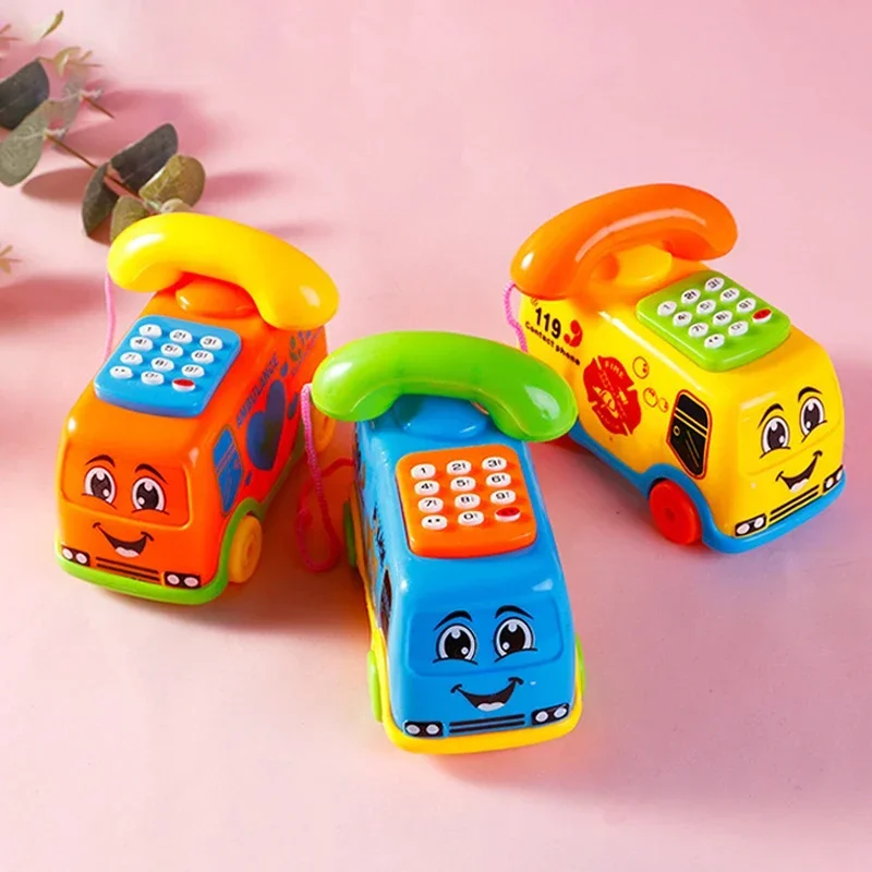 Modèle de voiture de téléphone électrique de dessin animé pour bébé, anneau et lumière, jouets d'apprentissage sonore, musique de développement précoce, cadeaux, 1 pièce