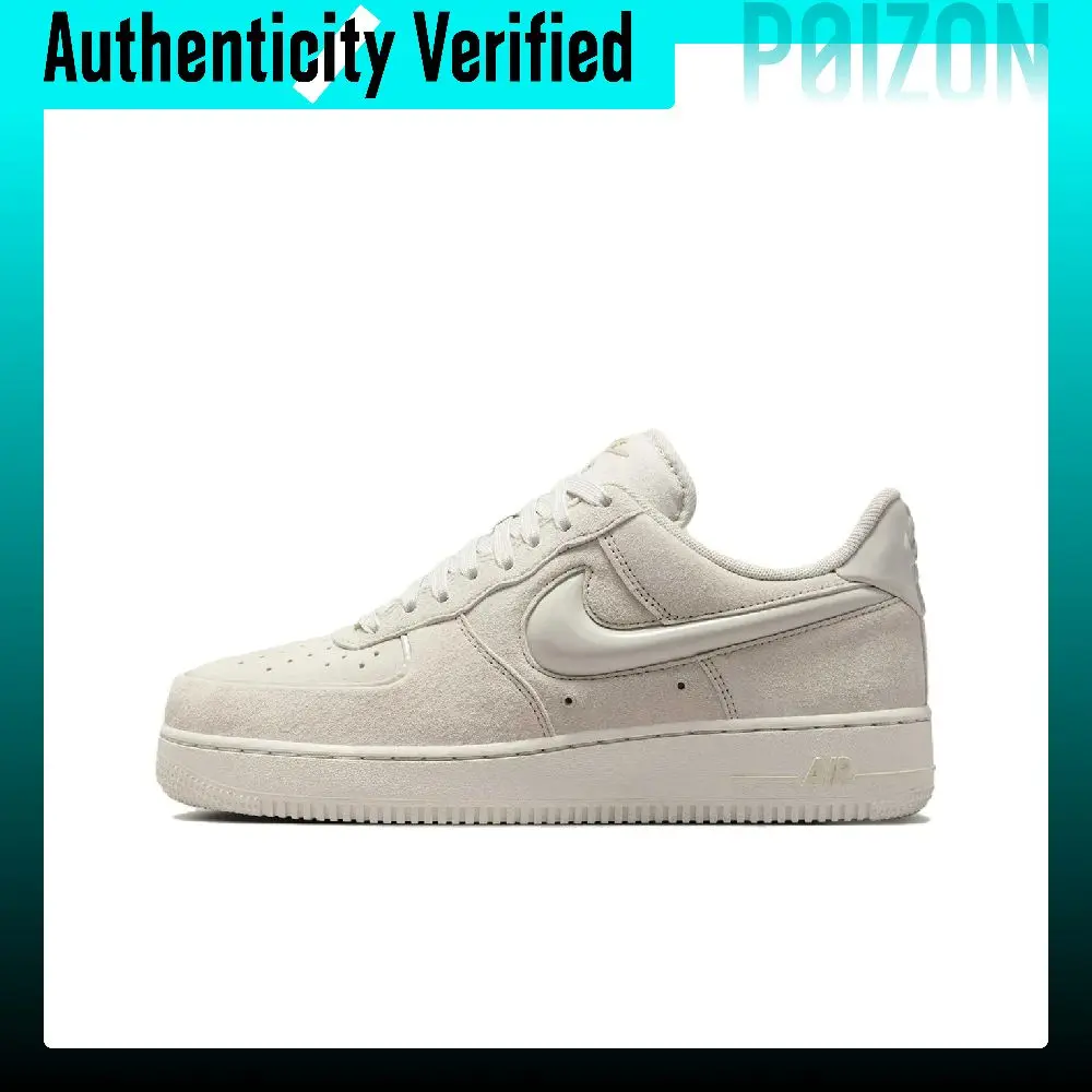 Nike Air Force 1 Pig Split Leather Classic And Versatile Cushioning Low top Skateboard Shoes Women's Light Bone HV4406-001