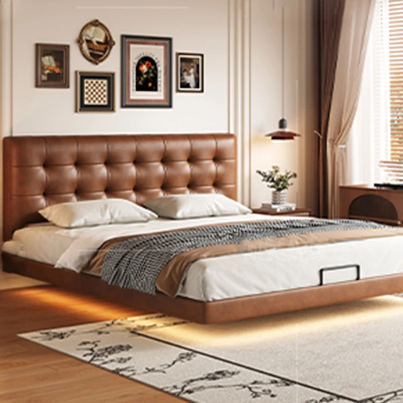 Immagine 5: Letto matrimoniale per camera da letto Letto moderno galleggiante con piattaforma per dormire al sole Letto sicuro Semplice King Size Letto Matrimoniale Lounge Suite Furniture