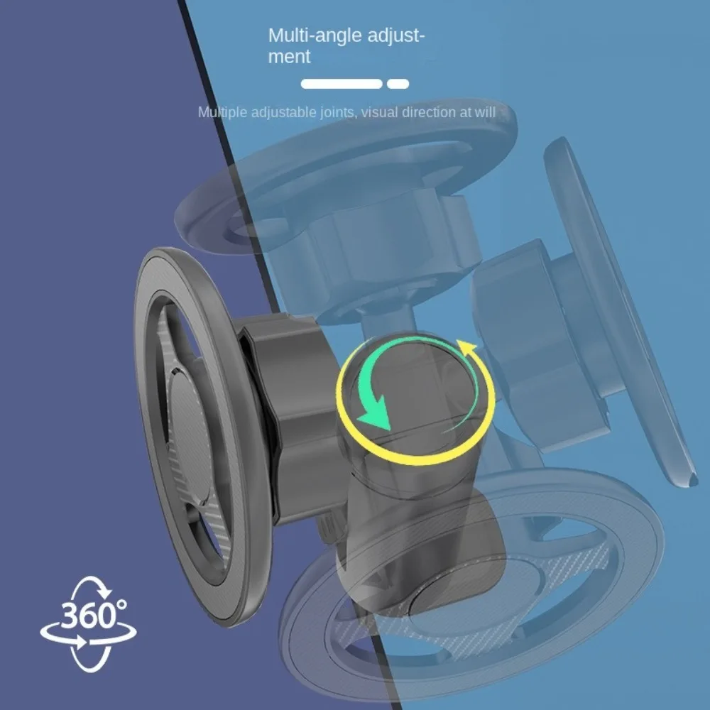 

Складной магнитный держатель для телефона Регулируемое вращающееся настольное крепление для телефона Простая установка Нескользящая настольная подставка для селфи Заднее сиденье автомобиля