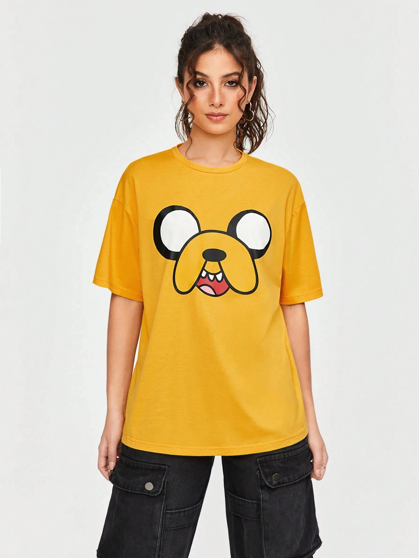 2026/27 New Style Explorer Treasure Jake Printed Face Short-Sleeved T-Shirt Casual Loose Round-neck Men's and Women's Top