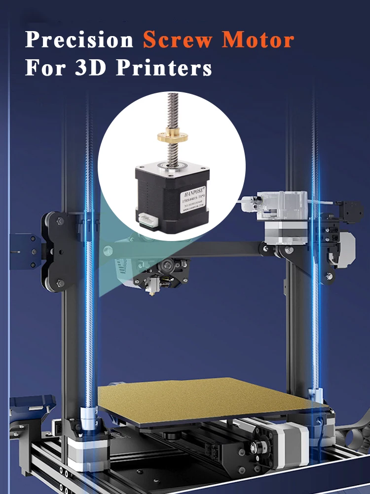 1.8 درجة Nema17 محرك متدرج المسمار L100-500mm طول 28N.cm 17HS3401S-T8 * 8 آلة طحن باستخدام الحاسب الآلي المسمار النحاس الجوز #6