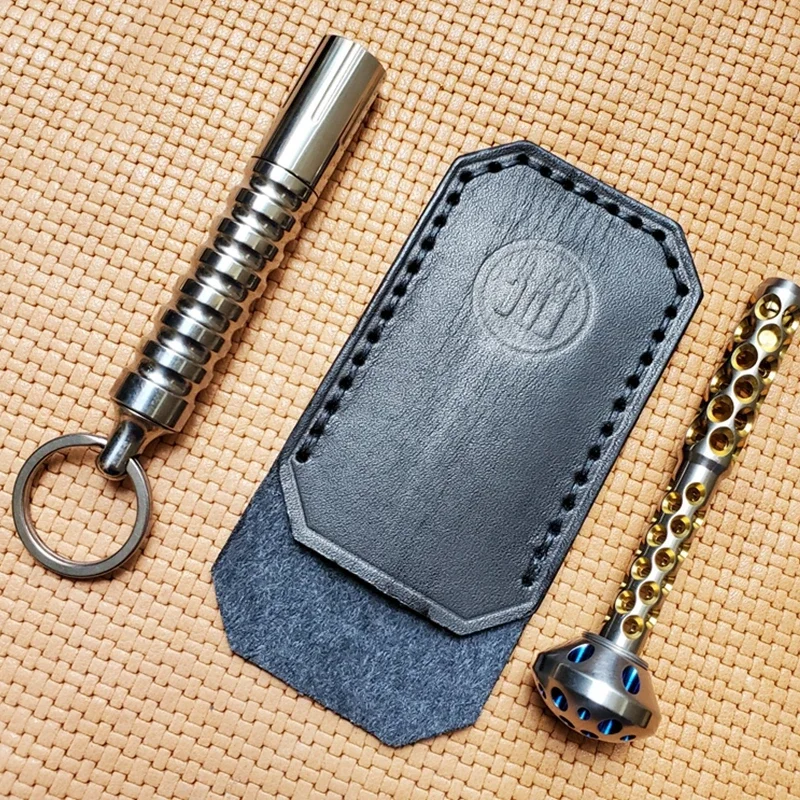 EDC Hand Made First Top Layer Cowhide Vegetable Tanned Leather Waist Sheath Holster Cover Portable Storage Multifunction Tools