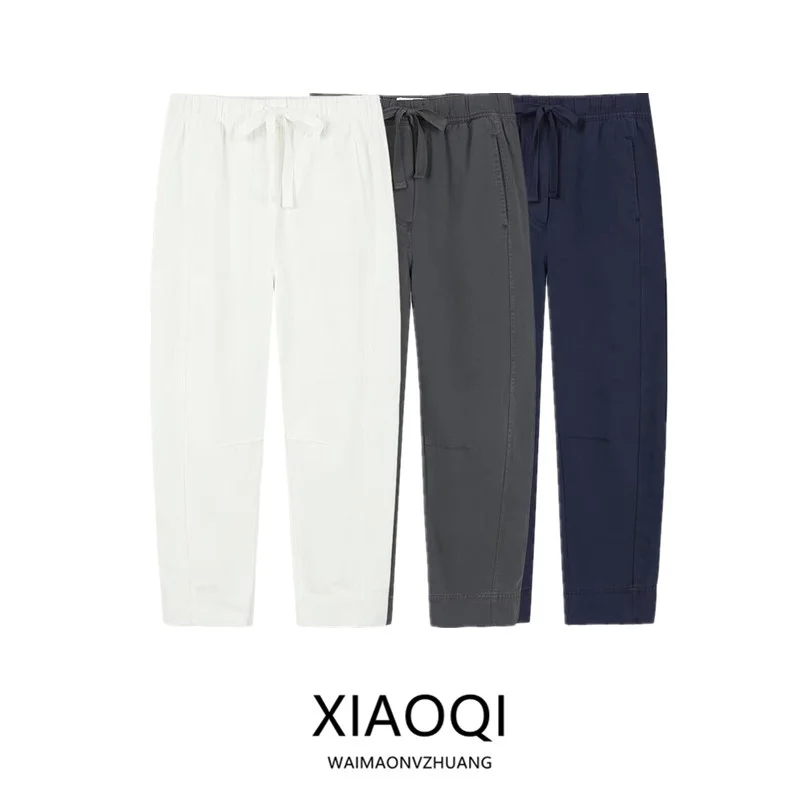 Spring Summer 2026 Women's Casual Elastic Waist Pants Multicolor Select Fashionable Straight Leg Natural Waist Other Material