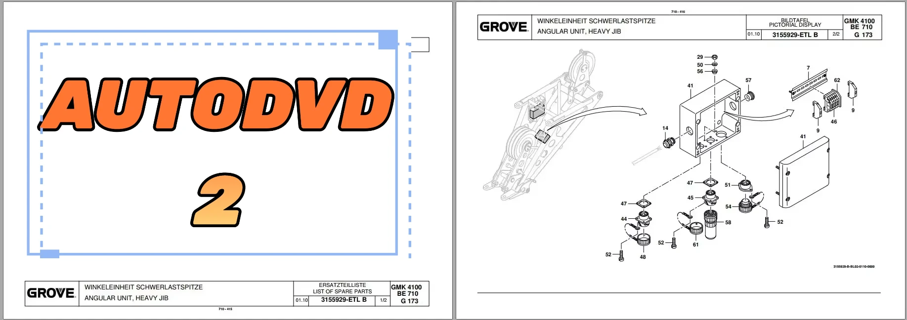 

AutoDVD2 Grove GMK Crane 2023, руководство по каталогу запасных частей PDF EN DE