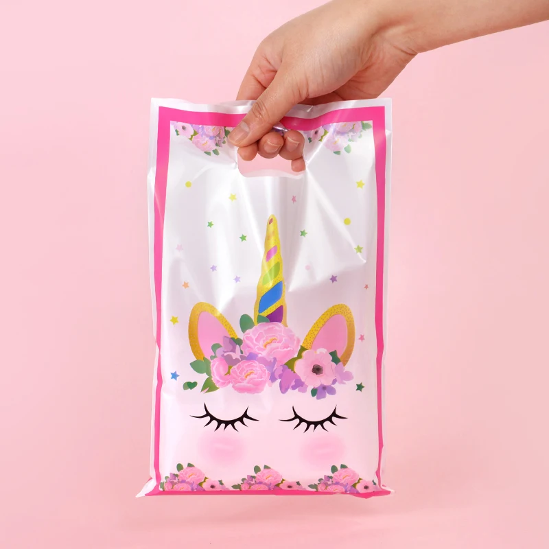 10-30 sztuk torebek do pakowania ciastek z cukierkowa torebka na prezent jednorożca dla dzieci motyw jednorożca materiały urodzinowe dekoracja Baby Shower ślubne — zdjęcie 5