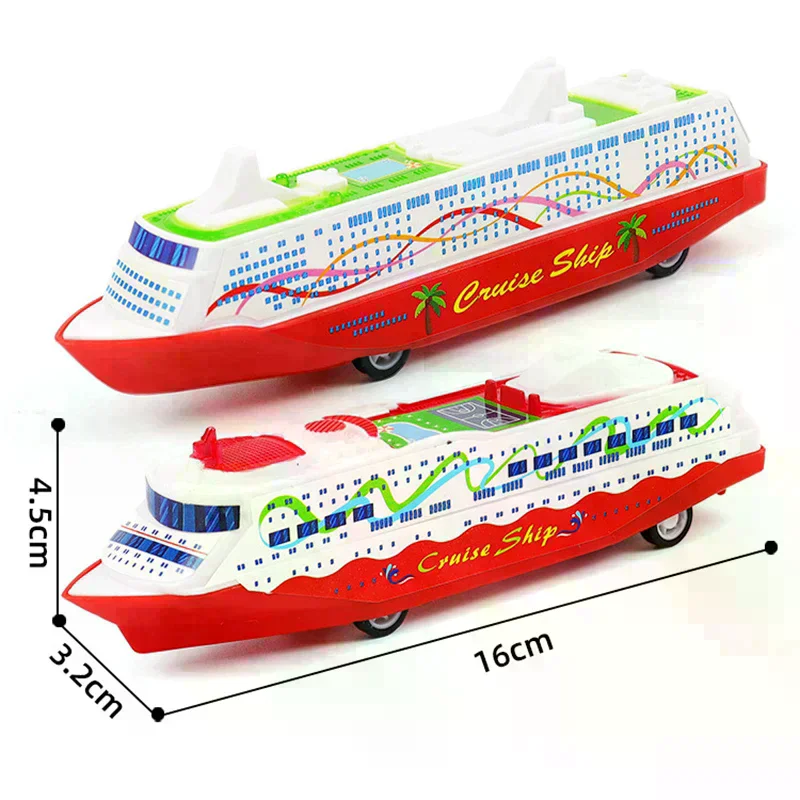 

1PCS Cruise Boat Ship Model Collection Pull Back Sliding Steamship Gliding Toy Gift For Kids Children Game Novelty Gag Toys