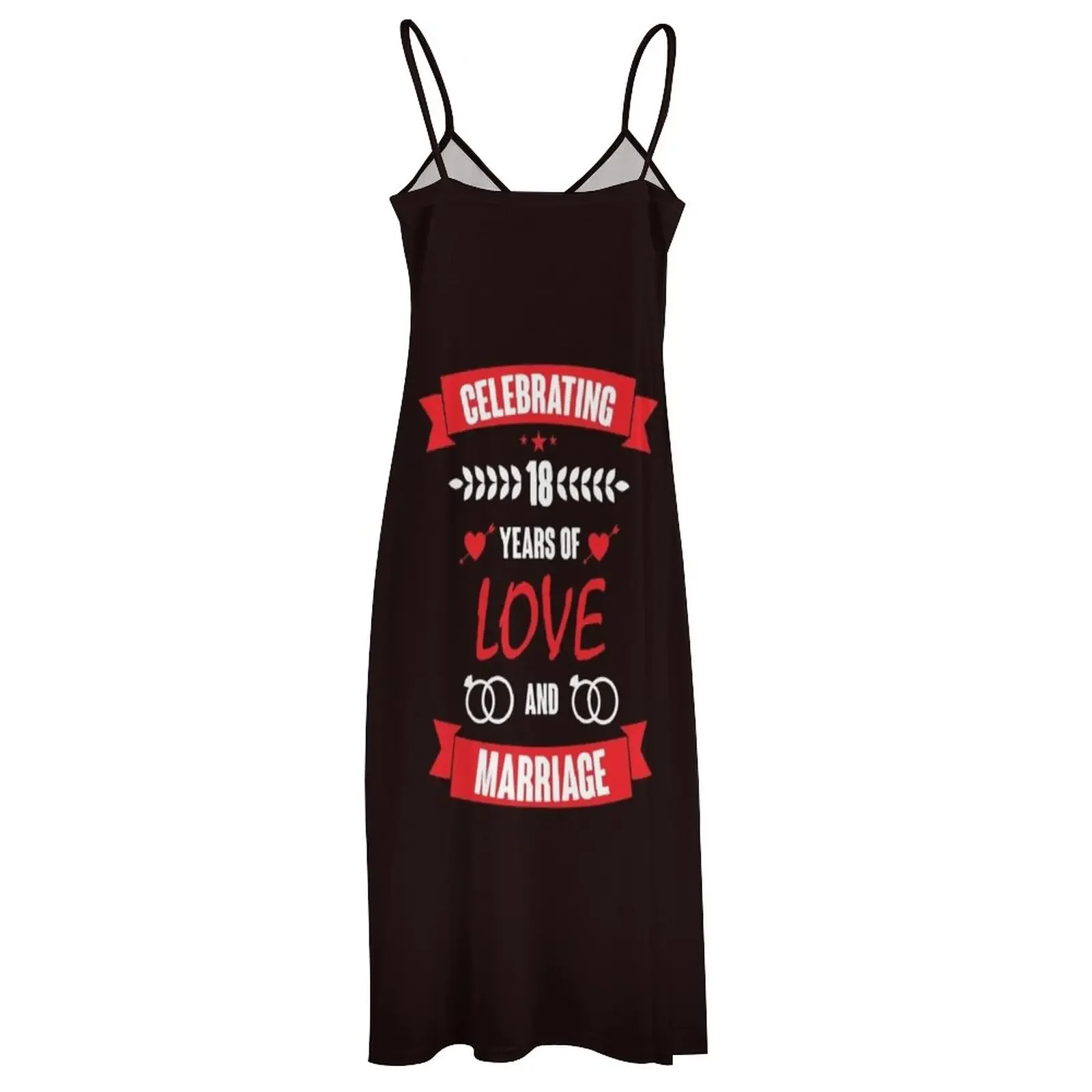 Celebrating 18 Years Of Love And Marriage Couple T-Shirt Sleeveless Dress dresses summer luxury dresses