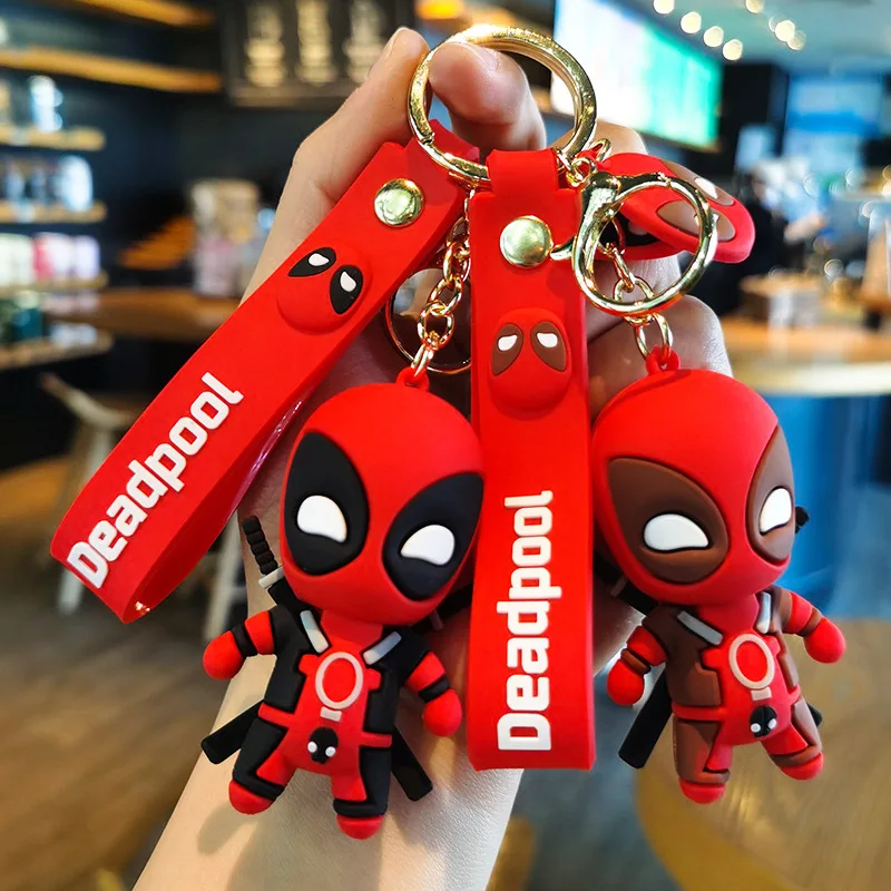 Marvel Deadpool portachiavi carino supereroe figura portachiavi pendente ornamenti per auto accessori per chiavi giocattolo per bambini regalo di