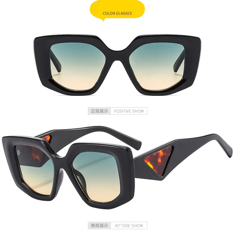 KAMMPT Übergroße Vintage Sonnenbrille Frauen Mode Unregelmäßigen Farbverlauf Shades Brillen Trendy Luxus Marke Design UV400 Sonnenbrille – Detail 15