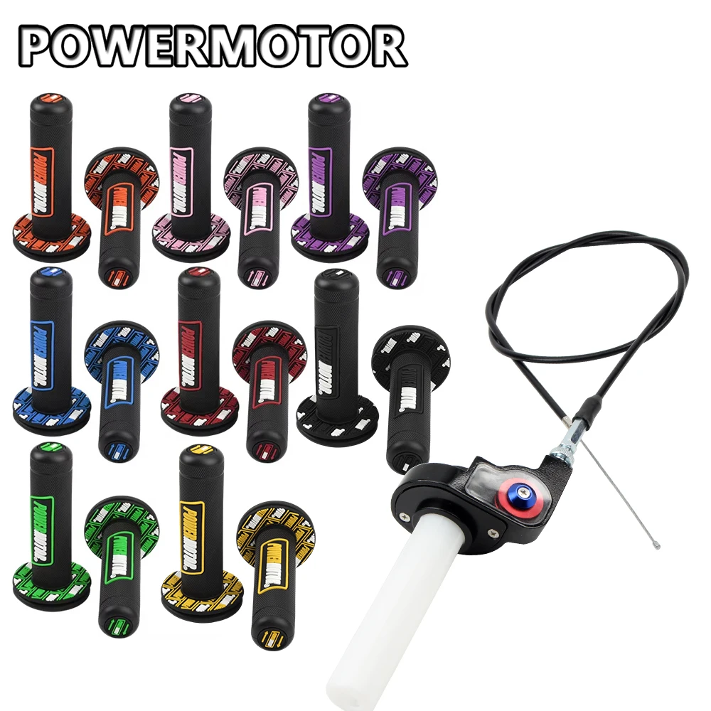 Motorcycle Quick Twist Throttle Settle Grips 22mm Handle Grips Throttle Cable for Honda Yamaha Kawasaki Suzuki KTM ATV Motocross