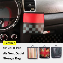 Car Phone Holder Mount Air Vent Hanging Storage Box Car Mobile Phone Bag Leather for MINI Cooper S JCW R53 R55 R56 F56 F55 F60