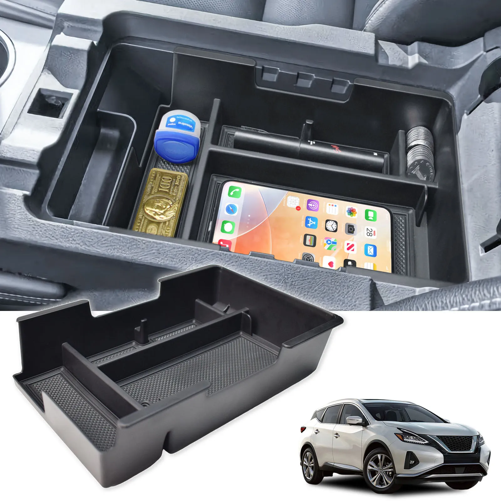 

Sixthsmoy For Nissan Murano 2022-2024 Center Console Tray Accessories Armrest Storage Organizer Car Secondary Storage Box Tray