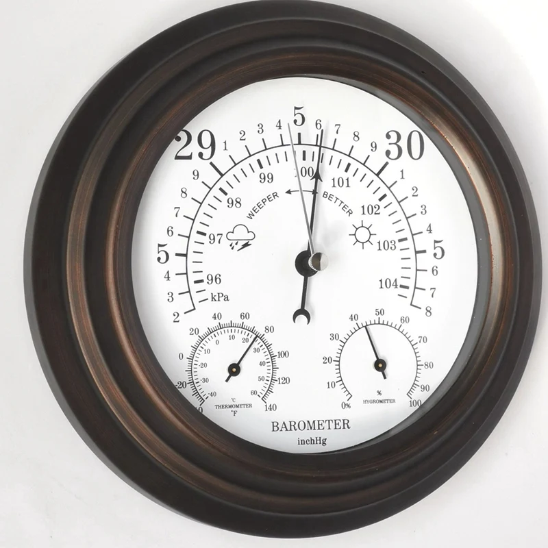 3 In 1 Barometer Thermometer Hygrometer Atmospheric Pressure Gauge Outdoor Weather Station Humidity Meter 20CM
