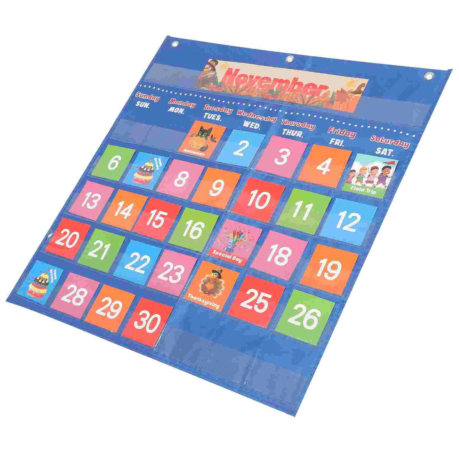 Classroom Calendar English Hanging Edition Nylon Wall School Teaching Concept of