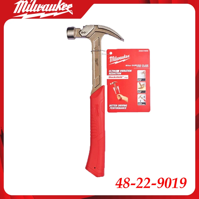 ミルウォーキー-48-22-9019-12オンス-スムースフェイス-ハイブリッドクローハンマー-工業用ハンドツールアクセサリー