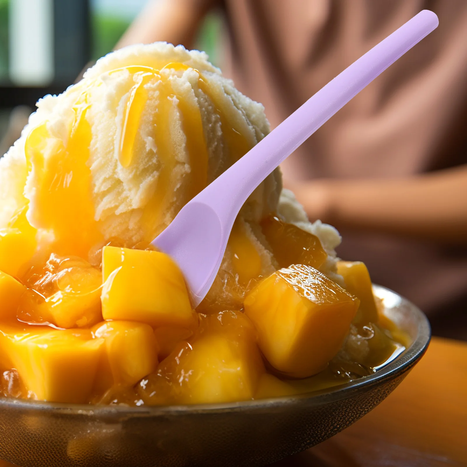 

4Pcs Silicone Spoons for Eating Multi-Function Cooking Spoon Nonstick Mixing Stirring Soup Spoon Kitchen Utensils Baking Tool